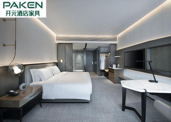 고급 호텔 침실 E1 급료 합판에 의하여 염색되는 베니어 가구 자연적인 대리석 탁상용 큰 스위트룸