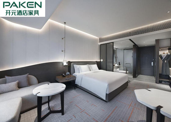 고급 호텔 침실 E1 급료 합판에 의하여 염색되는 베니어 가구 자연적인 대리석 탁상용 큰 스위트룸